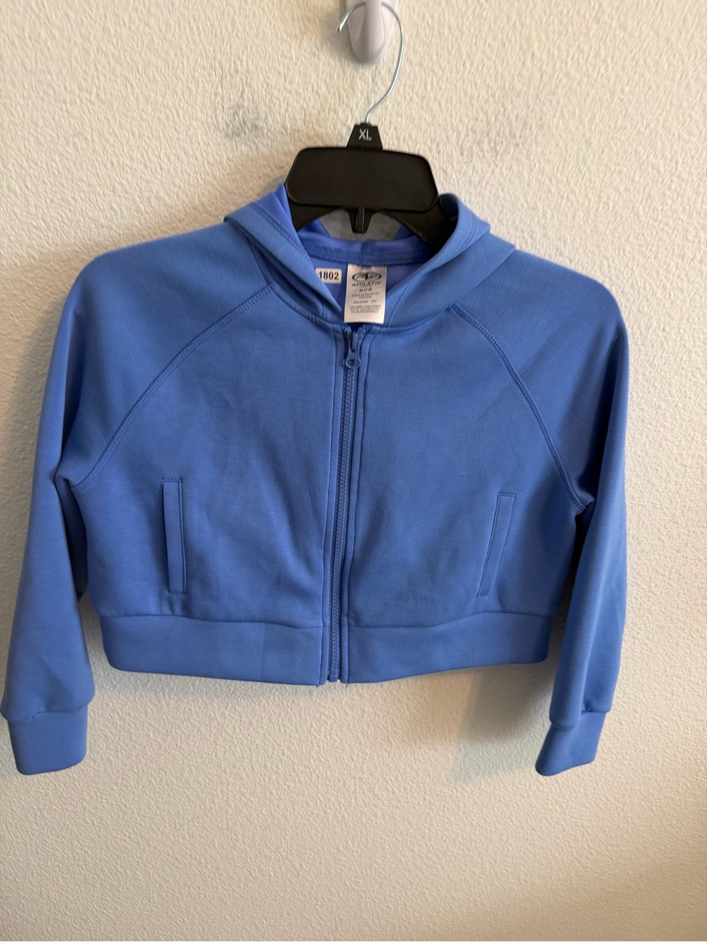 Athletic Works Light Blue Cropped Zip Hoodie